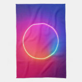 Neon-Glow-Kreis Abstracte Kunst Geschirrtuch (Vertikal)