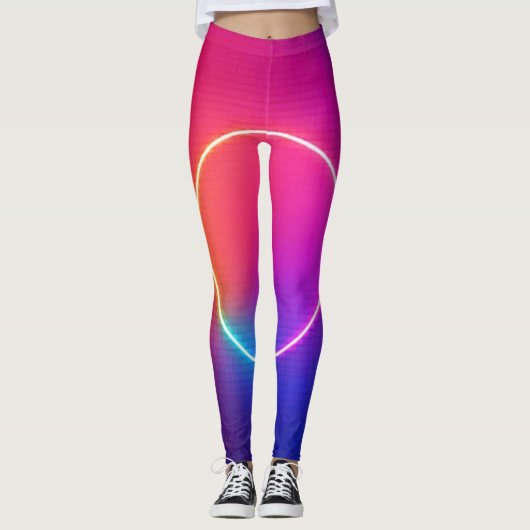 Neon-Glow-Kreis Abstracte Kunst Leggings (Vorderseite)