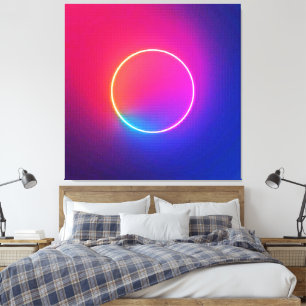 Neon-Glow-Kreis Abstracte Kunst Leinwanddruck