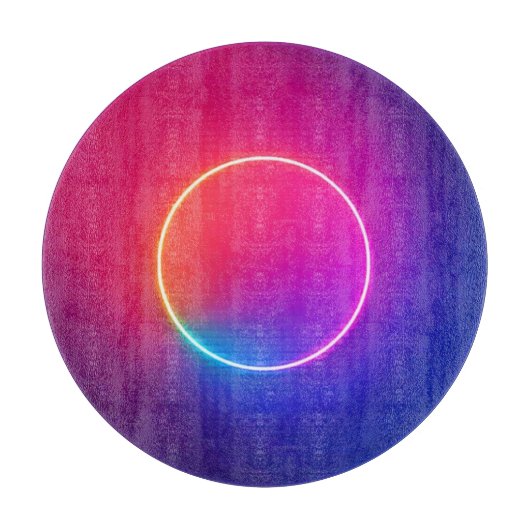 Neon-Glow-Kreis Abstracte Kunst Schneidebrett (Vorderseite)