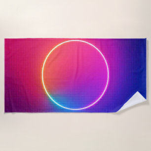 Neon-Glow-Kreis Abstracte Kunst Strandtuch