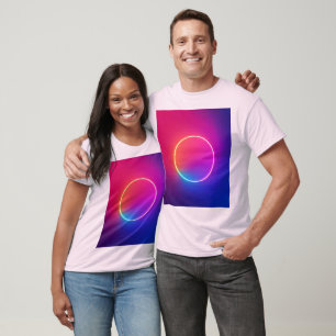 Neon-Glow-Kreis Abstracte Kunst T-Shirt
