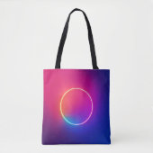 Neon-Glow-Kreis Abstracte Kunst Tasche (Vorderseite)