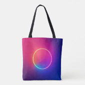 Neon-Glow-Kreis Abstracte Kunst Tasche (Rückseite)
