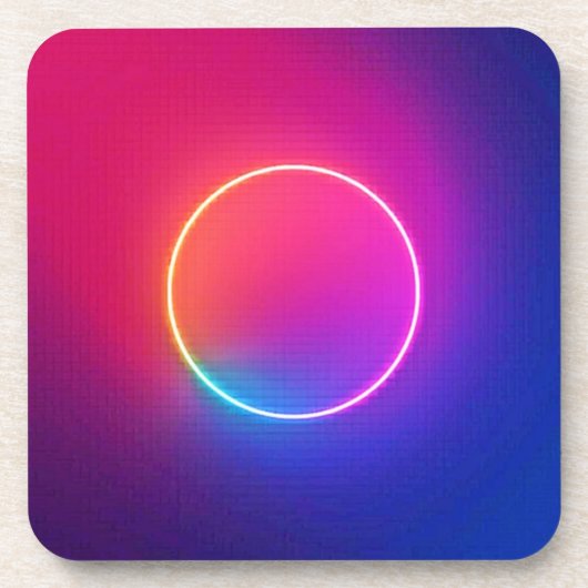 Neon-Glow-Kreis-Abstraktkunst Getränkeuntersetzer (Vorderseite)