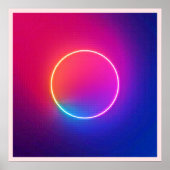 Neon-Glow-Kreis-Abstraktkunst Poster (Vorne)
