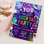 Neon Glow Laser Tag Geburtstagspartei Einladung<br><div class="desc">Neon Glow Laser Tag Geburtstagsparty Einladung</div>