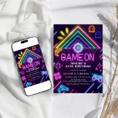 Neon Glow Laser Tag Geburtstagspartei Einladung