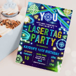 Neon Glow Laser Tag Geburtstagsparty Einladung<br><div class="desc">Neon Glow Laser Tag Geburtstagsparty Einladung</div>
