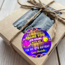 Neon Glow Lila Bowling Birthday Party Danke