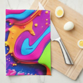 Neon Glow Liquid Spritzer Artwork Geschirrtuch (Viertel Falte)