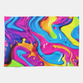 Neon Glow Liquid Spritzer Artwork Geschirrtuch (Horizontal)