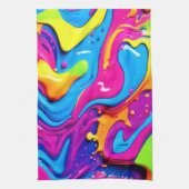 Neon Glow Liquid Spritzer Artwork Geschirrtuch (Vertikal)
