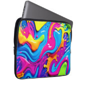 Neon Glow Liquid Spritzer Artwork Laptopschutzhülle (Vorne Rechts)