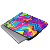 Neon Glow Liquid Spritzer Artwork Laptopschutzhülle (Vorne Knopf)