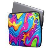 Neon Glow Liquid Spritzer Artwork Laptopschutzhülle (Vorderseite Links)
