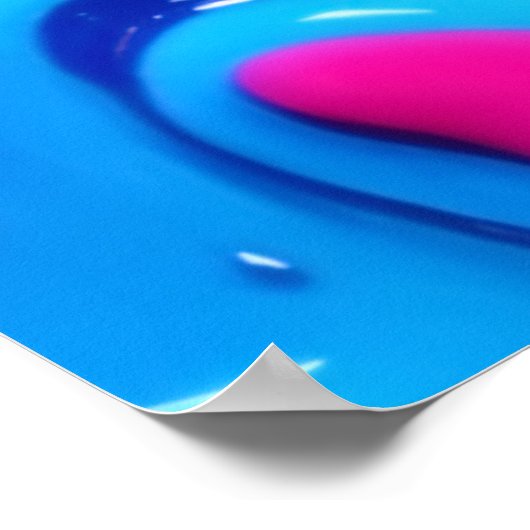 Neon Glow Liquid Spritzer Artwork Poster (Ecke)