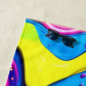 Neon Glow Liquid Spritzer Artwork Strandtuch (Beispiel)
