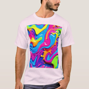 Neon Glow Liquid Spritzer Artwork T-Shirt