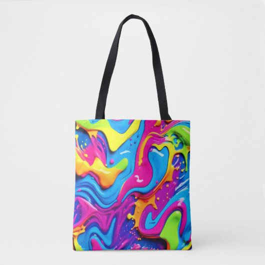 Neon Glow Liquid Spritzer Artwork Tasche (Vorderseite)