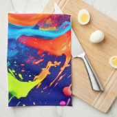 Neon Glow Liquid Wirbel Design Geschirrtuch (Viertel Falte)