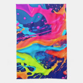 Neon Glow Liquid Wirbel Design Geschirrtuch (Vertikal)