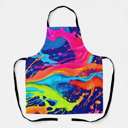 Neon Glow Liquid Wirbel Design Schürze (Vorderseite)
