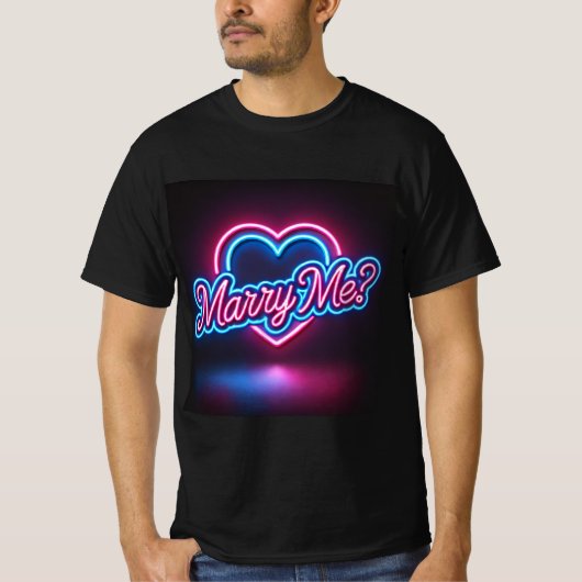 Neon Glow Marry Me Mens Tshirt (Vorderseite)