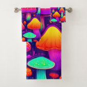 Neon Glow Mushroom Forest Badhandtuch Set (Insitu)