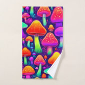 Neon Glow Mushroom Forest Badhandtuch Set (Handtuch)
