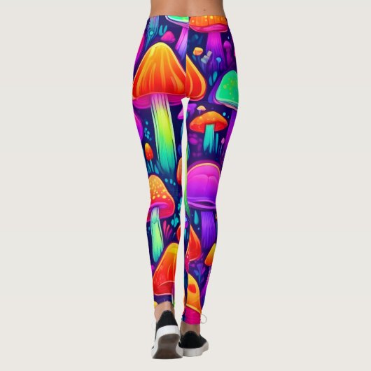 Neon Glow Mushroom Forest Leggings (Rückseite)