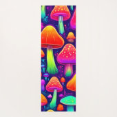 Neon Glow Mushroom Forest Yogamatte (Rückseite)