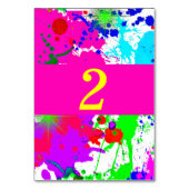 Neon Glow, Paint Spritzer, Custom Tischnummer (Rückseite)