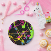 Neon Glow Paint Spritzer Geburtstagsparty Pappteller (Party)