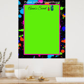 Neon Glow Paint Spritzer Sweet 16 Guest Board Poster (Küche)