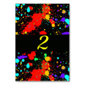 Neon Glow Paint Spritzer Tischnummer (Rückseite)
