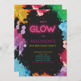 Neon Glow Painting Einladung zum Geburtstag