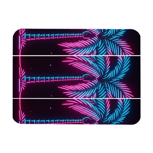 Neon Glow Palm Tree Magnet (Horizontal)