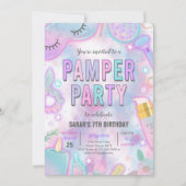 Neon Glow Pamper Wellness-Center Party Geburtstag Einladung (Vorderseite)