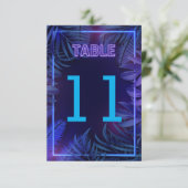 Neon Glow Party Download Tischnummer (Stehend Vorderseite)