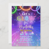 Neon Glow Party Einladung für Mädchen (Vorderseite)
