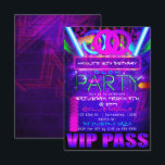 Neon Glow PARTY Geburtstag VIP PASS Club Einladung<br><div class="desc">Neon Glow PARTY Geburtstag VIP PASS Club Einladungen. Anpassen für jedes Ereignis.</div>