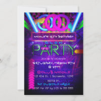 Neon Glow PARTY Geburtstagsclub Eventeinladungen