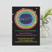 Neon Glow Party | Kindergeburtstag Party Stars Einladung (Stehend Vorderseite)