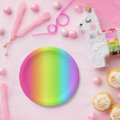 Neon Glow Party Rainbow Spectrum Ombre Papierplatt Pappteller (Party)
