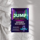 Neon Glow Party Trampolin Boy Geburtstag Einladung