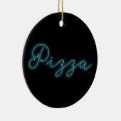 Neon Glow Pizza Keramik Ornament (Rechts)