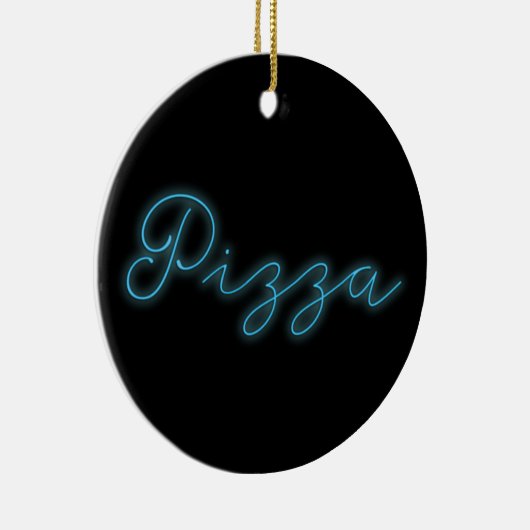 Neon Glow Pizza Keramik Ornament (Rechts)