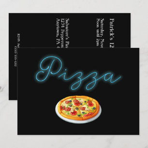 Neon Glow Pizza-Party-Einladung Einladung