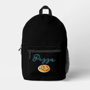Neon Glow Pizza Party Personalisiert Bedruckter Rucksack